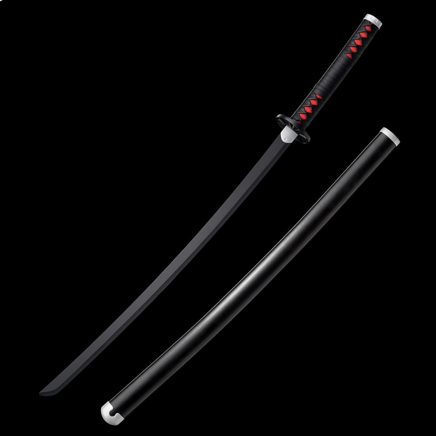Tanjiro Kamado Black Wooden Katana (104 cm) | Premium Anime-Style Sword for Cosplay