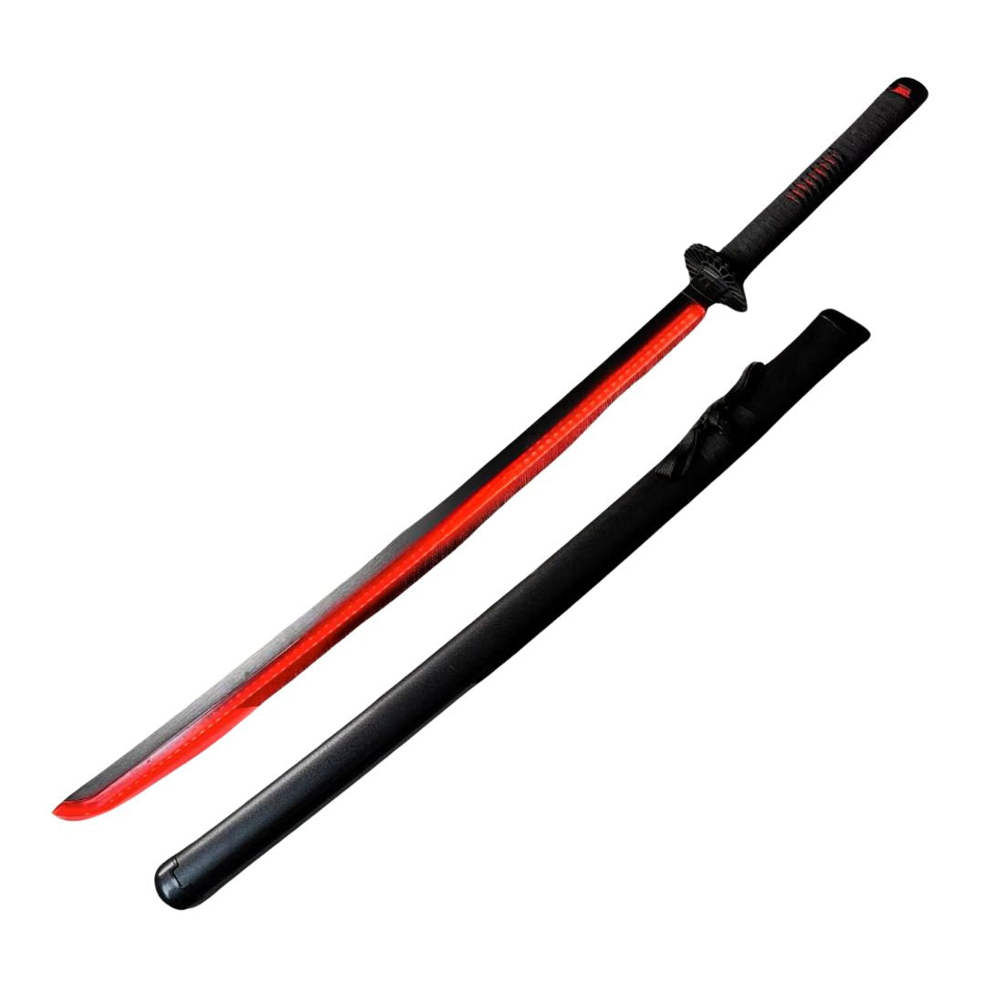 Tanjiro Flame Black Wooden Cosplay Katana Version 2 104 CM